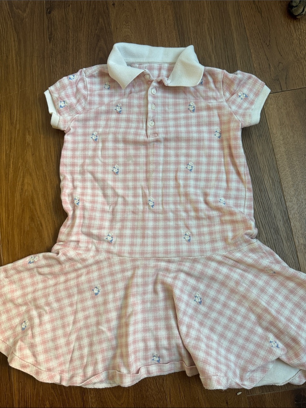 Ralph Lauren Pink Gingham Polo Dress for Kids - Short Sleeve size 8T